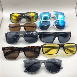 Bundle 9 sporty outdoors casual sport drive men's sunglasses variety of brands.